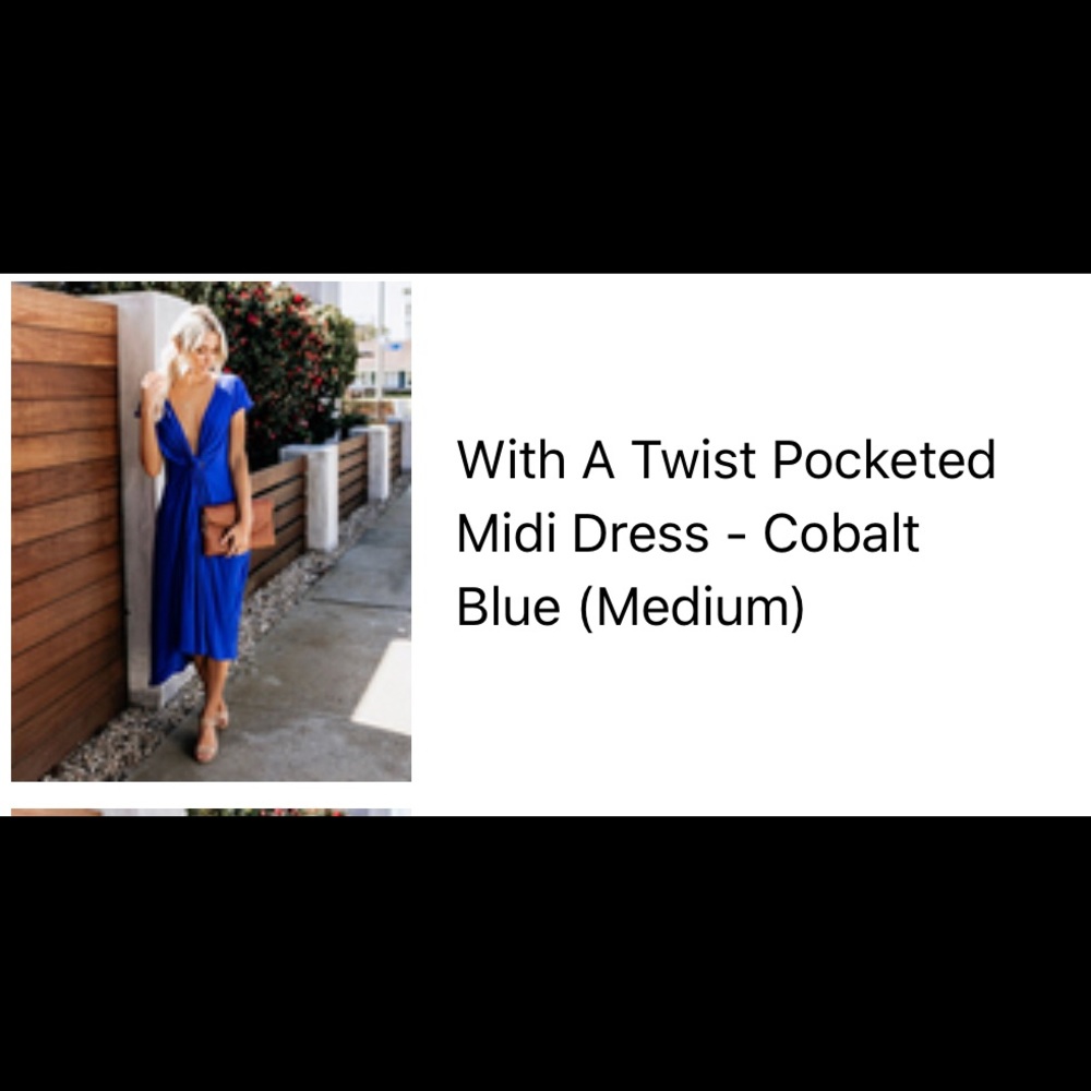 With a twist pocketed midi dress - cobalt blue